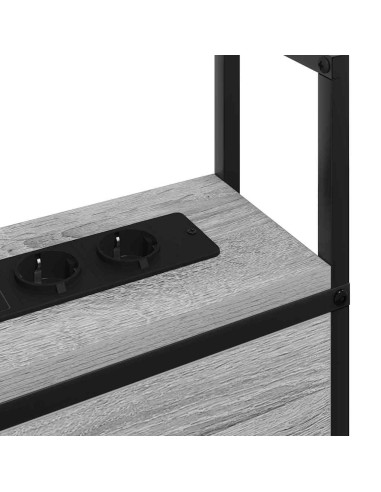 Testiera con Stazione di Carica e Storage Grigio sonoma 120 cm
