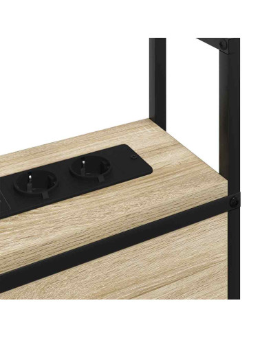 Testiera con Stazione di Carica e Storage rovere sonoma 150 cm