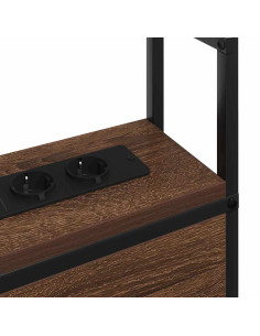Testiera con Stazione di Carica e Storage Rovere marrone 150 cm