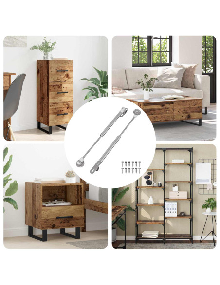 Molla Gas Idraulica 2 pcs Argento 280 x 17 x 16 mm PP e Ferro