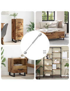 Molla Gas Idraulica 12 pcs Argento 280 x 17 x 16 mm PP e Ferro