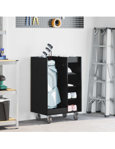 Armadio per Golf con ruota Rovere Nero 65 x 45 x 98 cm