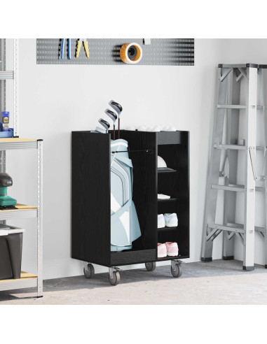 Armadio per Golf con ruota Rovere Nero 65 x 45 x 98 cm