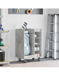 Armadio per Golf con ruota Grigio cemento 65 x 45 x 98 cm