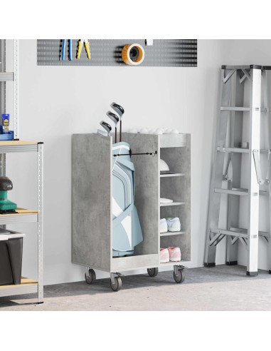 Armadio per Golf con ruota Grigio cemento 65 x 45 x 98 cm