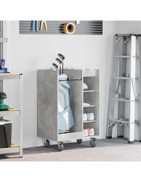 Armadio per Golf con ruota Grigio cemento 65 x 45 x 98 cm