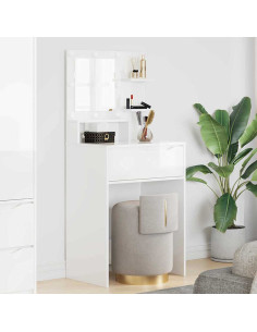 Tavoli da Trucco per Camera da Letto con cassetto Bianco Lucido