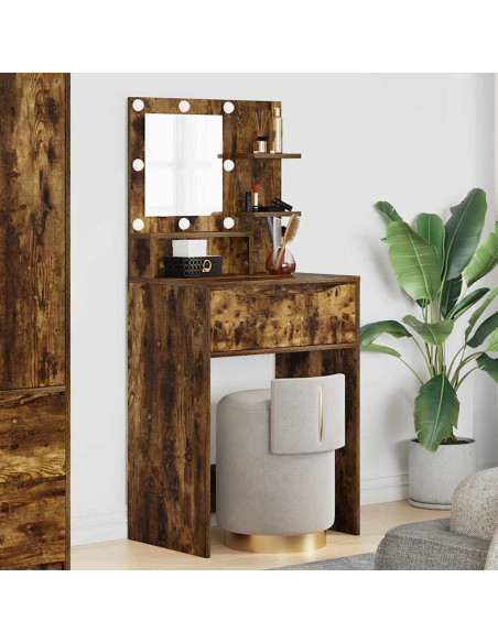 Tavoli da Trucco per Camera da Letto con cassetto Rovere fumé
