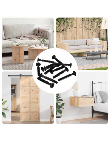 Vite a testa esagonale 12 pcs Nero M5 x 40 mm Ferro