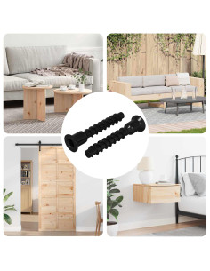 Vite a testa esagonale 2 pcs Nero 7 x 40 mm Ferro