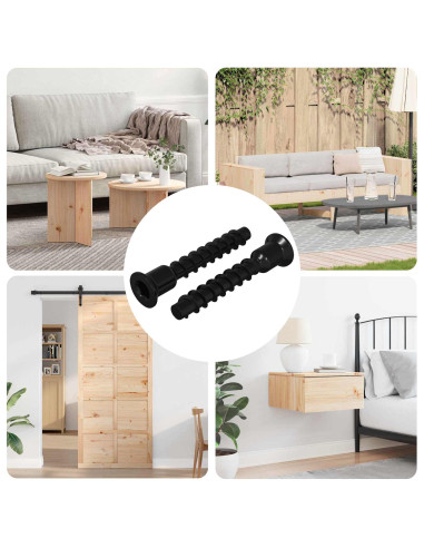 Vite a testa esagonale 2 pcs Nero 7 x 40 mm Ferro