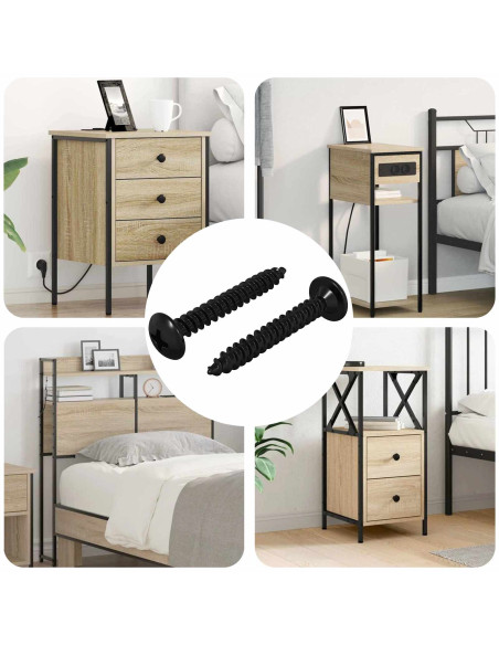 Chiodo Filettato 2 pcs Nero M4 x 28 mm Acciaio