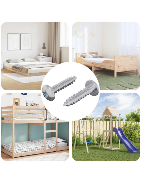 Viti in Legno 2 pcs Argento M4 x 20 mm Acciaio