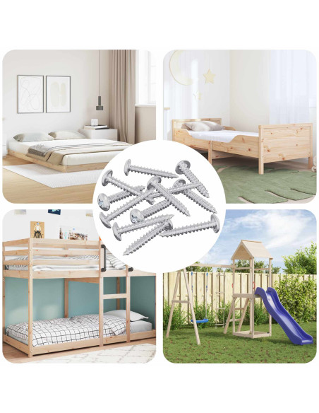 Viti in Legno 9231 pcs Argento Acciaio