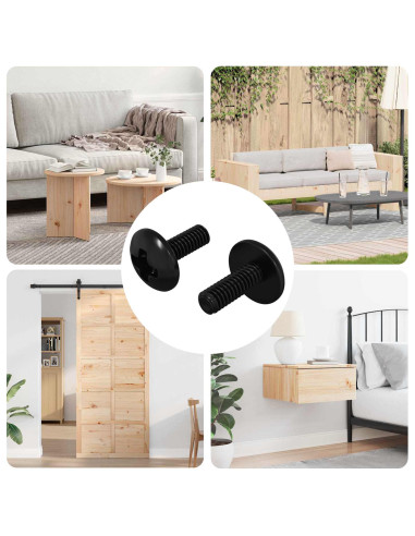 Viti a manica 2 pcs Nero M4 x 10 mm Acciaio