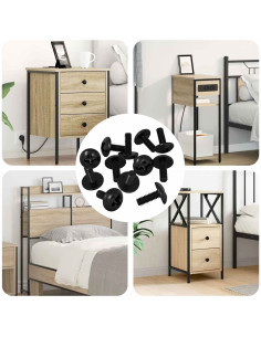 Viti a manica 12 pcs Nero M4 x 10 mm Ferro