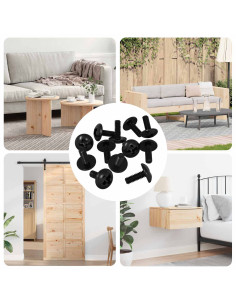 Viti a manica 8182 pcs Nero M4 x 10 mm Ferro