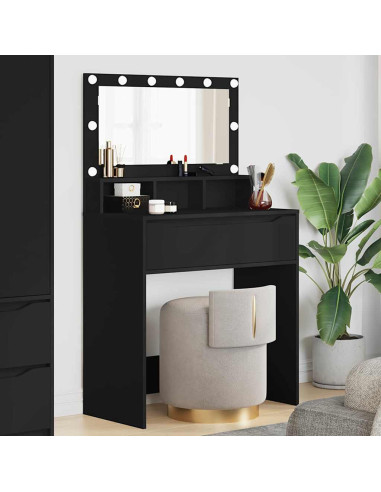 Tavoli da Trucco per Camera da Letto Nero 80 x 39,6 x 135 cm