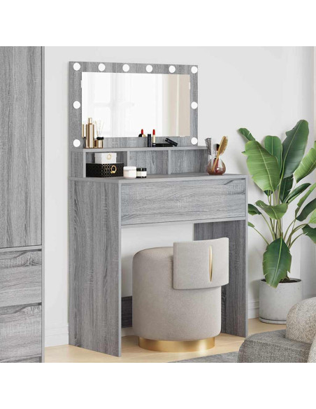 Tavoli da Trucco per Camera da Letto con cassetto Grigio Sonoma