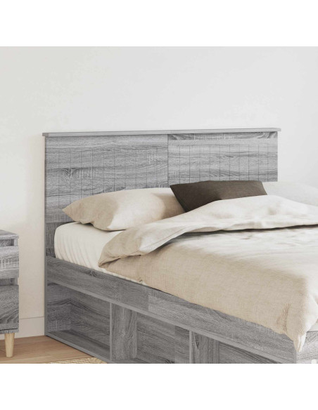 Testiera con testiera Grigio Sonoma 120 cm Legno multistrato