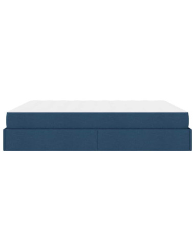 Struttura letto con materasso con materasso 2 pcs Blu Tessuto
