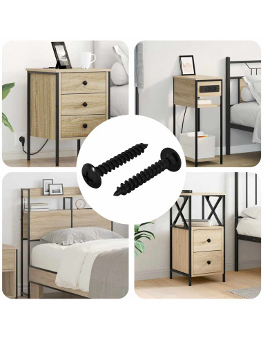 Chiodo autofilettante 2 pcs Nero 4 x 25 mm Acciaio