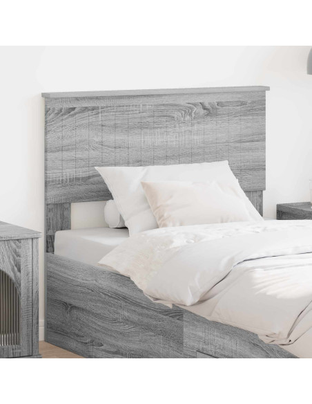Testiera con testiera Grigio Sonoma 90 cm Legno multistrato