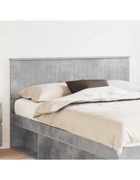 Testiera con testiera Grigio cemento 140 cm Legno multistrato