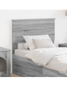 Testiera con testiera Grigio Sonoma 80 cm Legno multistrato