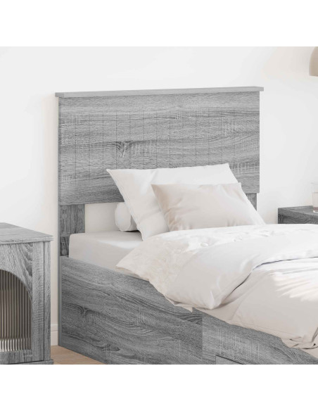 Testiera con testiera Grigio Sonoma 80 cm Legno multistrato