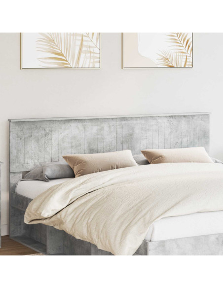Testiera con testiera Grigio cemento 180 cm Legno multistrato