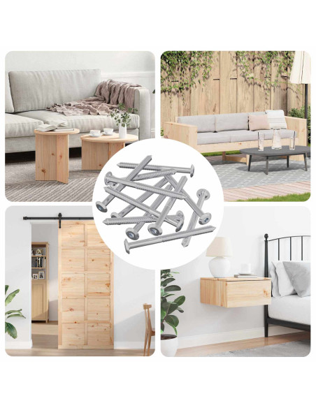 Viti per mobili 1200 pcs Argento Acciaio