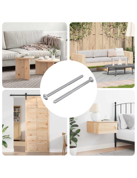 Vite 2 pcs Argento M6 x 100 mm Acciaio