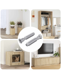 Vite a testa cilindrica 2 pcs Argento M7 x 40 mm Acciaio