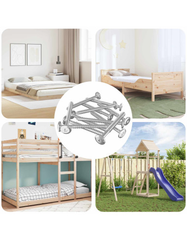 Viti in Legno 1350 pcs Argento Acciaio