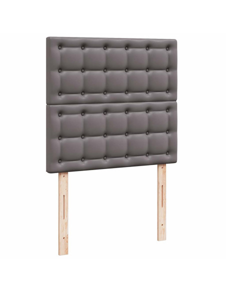 Struttura Letto Pouf con Materasso Grigio 80x200 cm Similpelle