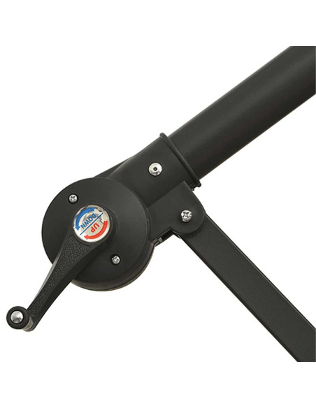 Ombrellone a Sbalzo con LED e Palo in Acciaio 300 cm Rosso Vino