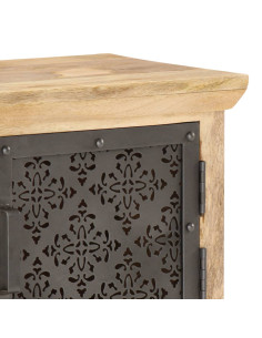 Mobile Porta TV Ante in Acciaio 120x30x40 cm Mango Massello 2