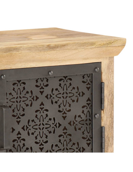 Mobile Porta TV Ante in Acciaio 120x30x40 cm Mango Massello