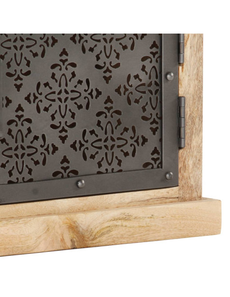 Mobile Porta TV Ante in Acciaio 120x30x40 cm Mango Massello