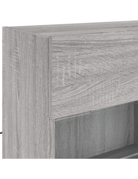 Mobile TV a Parete con Luci LED Grigio Sonoma 98,5x30x60,5 cm