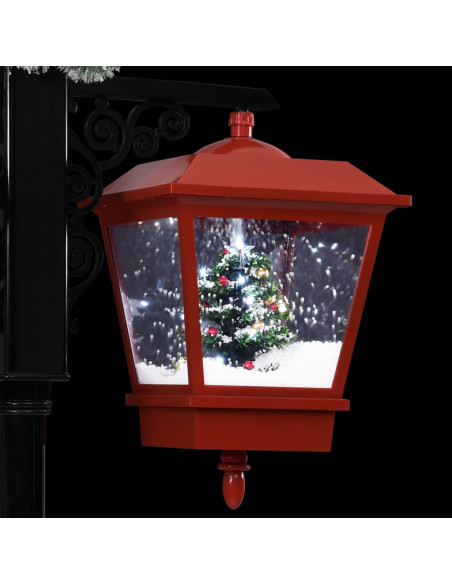 Lampione Natalizio con Babbo Natale Nero Rosso 81x40x188 cm PVC