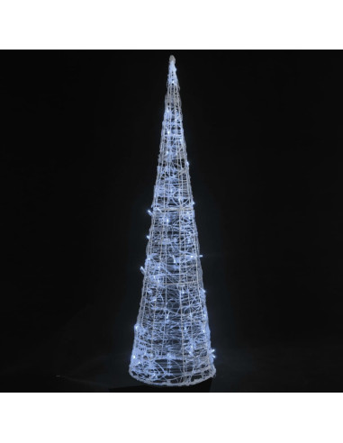 Piramide Decorativa Cono Luce LED Acrilico Bianco Freddo 90 cm
