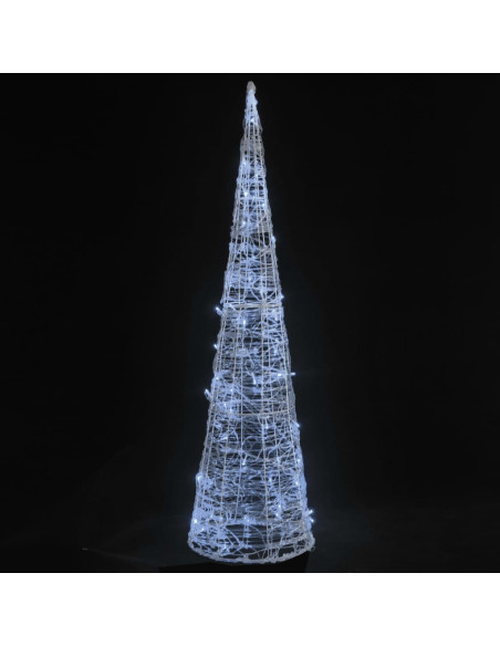 Piramide Decorativa Cono Luce LED Acrilico Bianco Freddo 90 cm