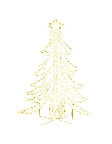 Figura Albero Natale Pieghevole con LED Bianco Caldo 87x87x93cm