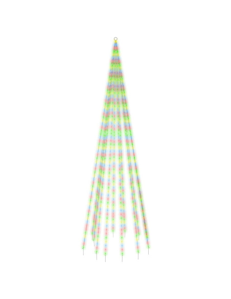 Albero di Natale Pennone Colorato 732 LED 500 cm