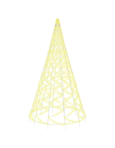 Albero di Natale Pennone Bianco Caldo 3000 LED 800 cm