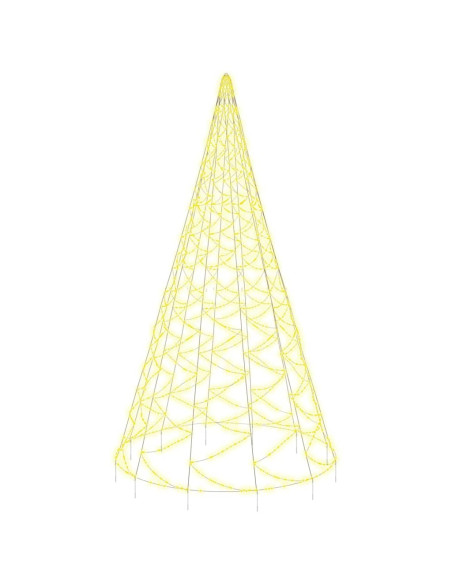 Albero di Natale Pennone Bianco Caldo 3000 LED 800 cm