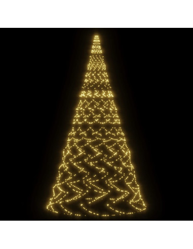 Albero di Natale Pennone Bianco Caldo 3000 LED 800 cm
