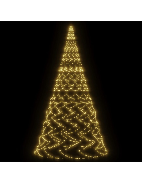 Albero di Natale Pennone Bianco Caldo 3000 LED 800 cm